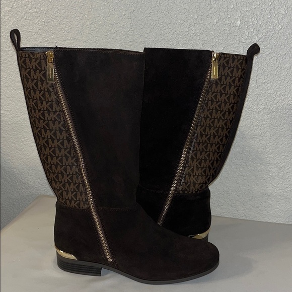 Michael Kors Black and Brown Monogram Boots used good condition - Picture 1 of 15